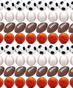 60 Pieces Sports Stress Balls for Kids Mini Footballs Ball, Soccer, Basketball, Baseball Foam Squeeze Stress Balls